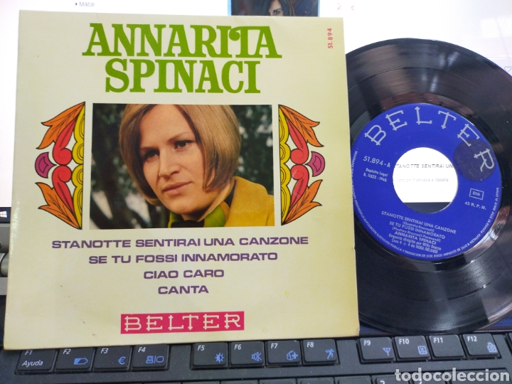Discos de vinilo: Annarita spinaci EP stanotte sentirai una Canzone + 3 1968 Espa&ntilde;a