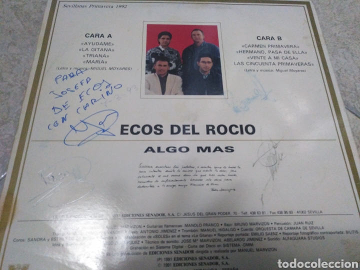 Discos de vinilo: ECOS DEL ROC&Iacute;O-ALGO MAS-AUTOGRAFIADO - Foto 2