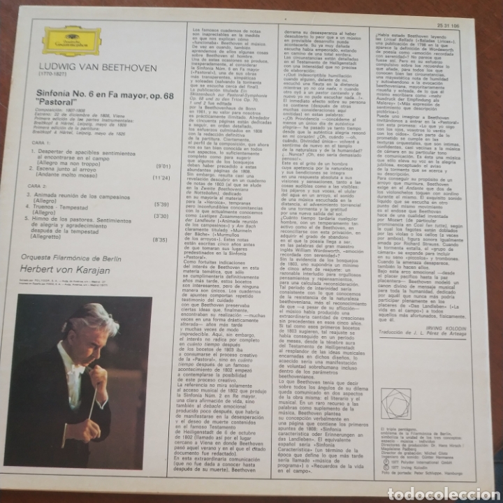 Discos de vinilo: Beethoven sinfon&iacute;a n&uacute;mero 6 - Foto 2