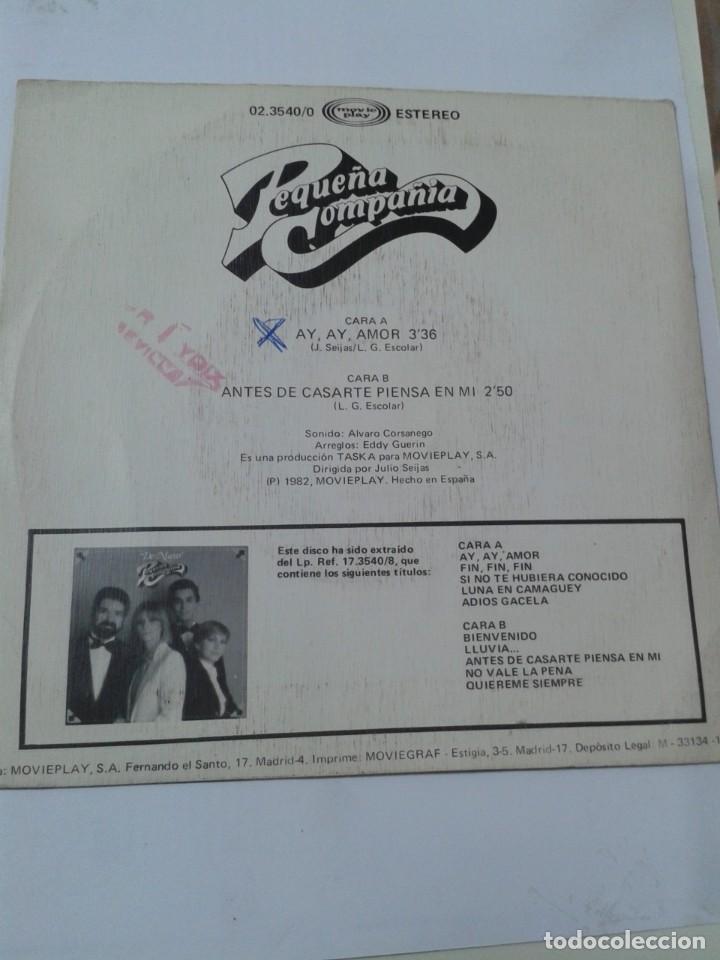Discos de vinilo: PEQUE&Ntilde;A COMPA&Ntilde;IA. AY, AY, AMOR. SINGLE. - Foto 2