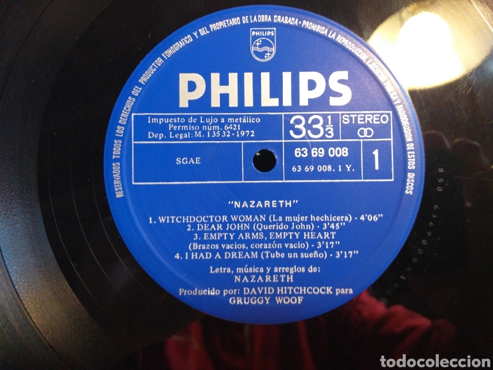 Discos de vinilo: NAZARETH ESPA&Ntilde;A PHILIPS 1972 - Foto 3