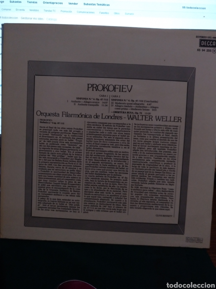 Discos de vinilo: Prokofiev. Decca 1981 - Foto 2