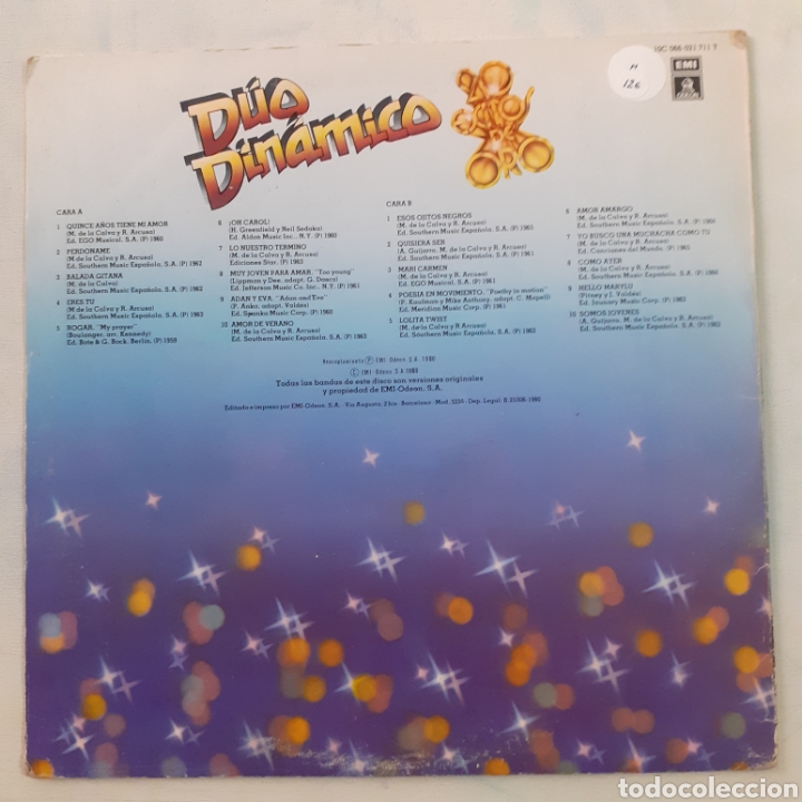 Discos de vinilo: 1980. Duo Din&aacute;mico. 20 &eacute;xitos de oro. Funda interior con letras. - Foto 2