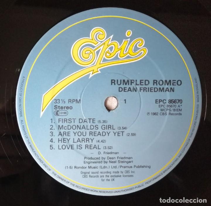 Discos de vinilo: Dean Friedman. Rumpled Romeo, Epic-EPC 85670, UK - Foto 6