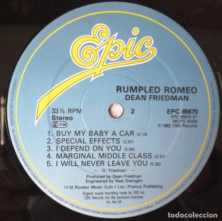 Discos de vinilo: Dean Friedman. Rumpled Romeo, Epic-EPC 85670, UK - Foto 8