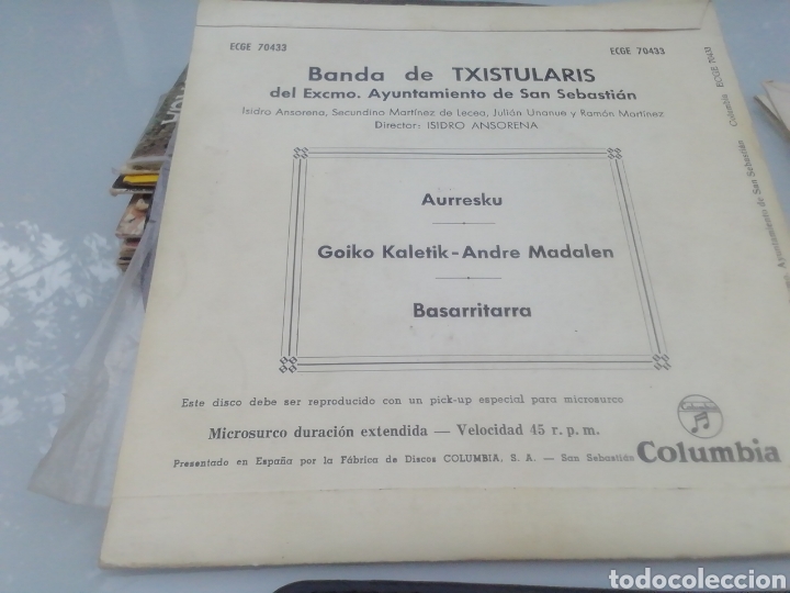 Discos de vinilo: Banda de txistularis. single. - Foto 2
