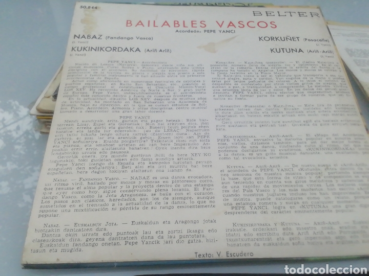 Discos de vinilo: Bailables vascos. Pepe Yanci. single. - Foto 2
