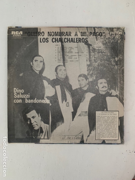 Discos de vinilo: QUIERO NOMBRAR A MI PAGO- LOS CHALCHALEROS - Foto 2