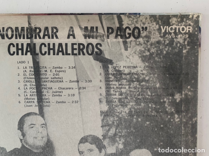 Discos de vinilo: QUIERO NOMBRAR A MI PAGO- LOS CHALCHALEROS - Foto 3