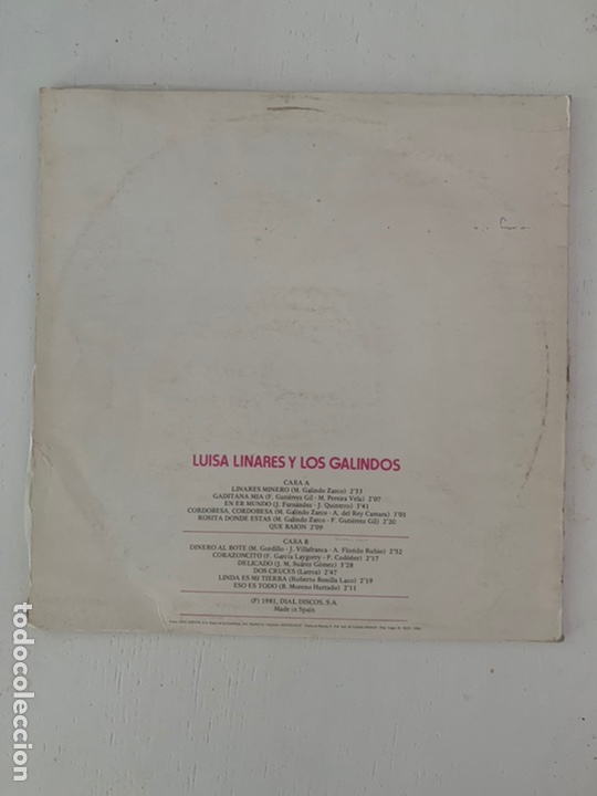 Discos de vinilo: LUISA LINARES Y LOS GALINDOS - Foto 2