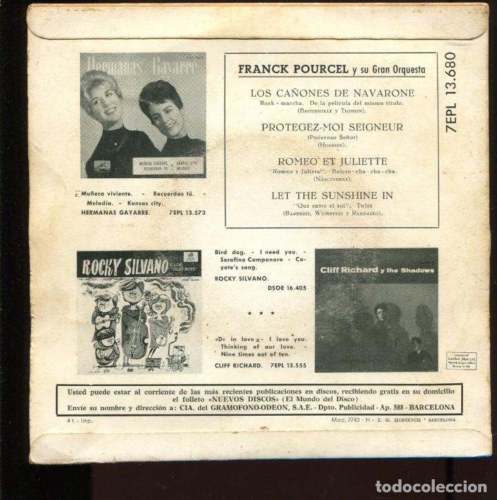 Discos de vinilo: Frank Ppurcel. Ca&ntilde;ones del Navarone.. la voz de su amo - Foto 2