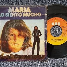 Discos de vinilo: MARÍA - LO SIENTO MUCHO / LA AMIGA DE LA LUNA. AÑO 1.977. EDITADO POR CBS. Lote 210061252
