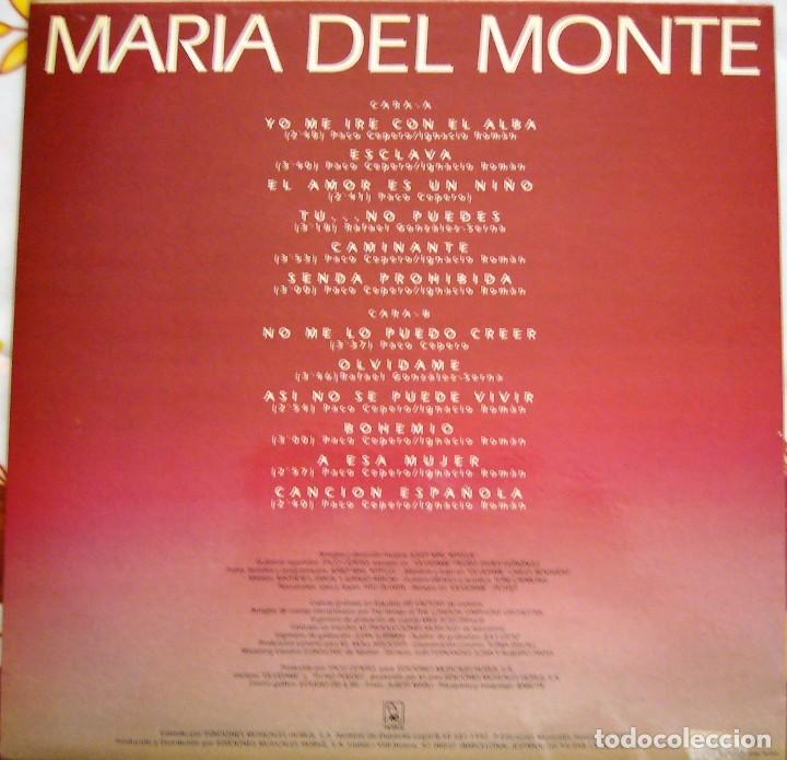 Discos de vinilo: MAR&Iacute;A DEL MONTE - CON EL ALMA - Foto 2