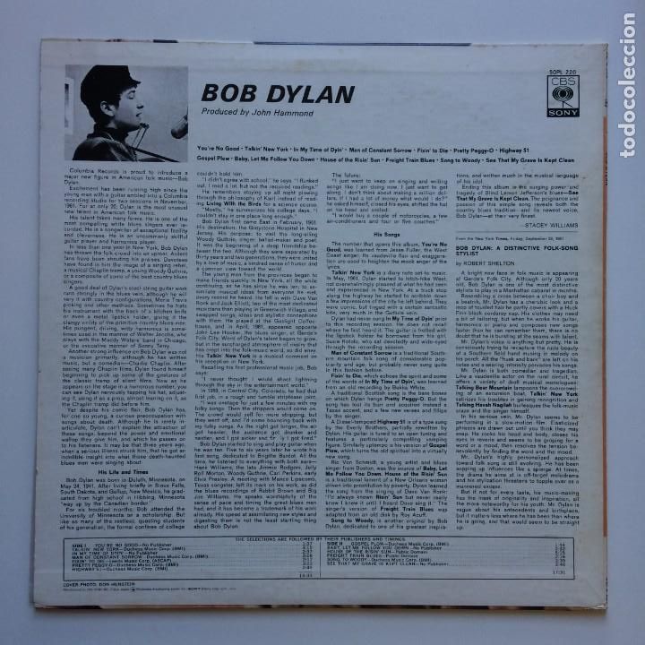 Discos de vinilo: Bob Dylan &ndash; Bob Dylan JAPAN 1974 CBS-SONY - Foto 2