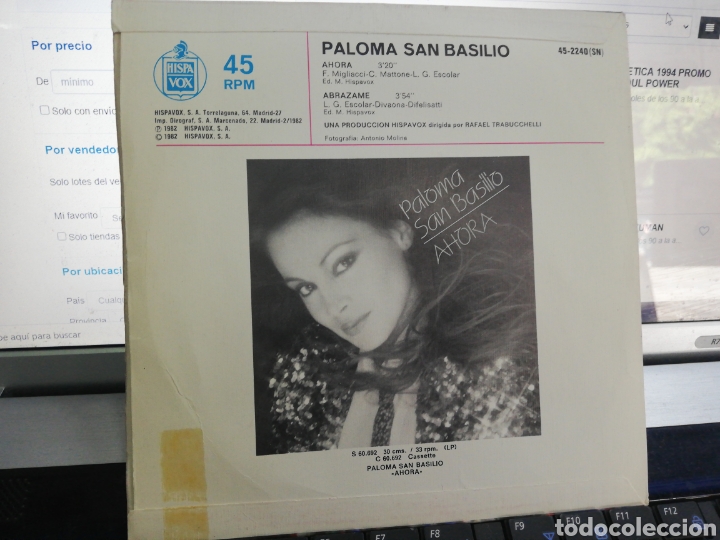 Discos de vinilo: Paloma San Basilio single ahora 1982 - Foto 2