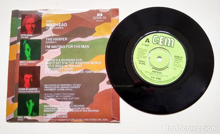 Discos de vinilo: UK SUBS. WARHEAD. 7&rdquo; - Foto 2