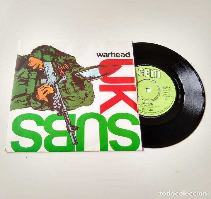 Discos de vinilo: UK SUBS. WARHEAD. 7&rdquo; - Foto 3
