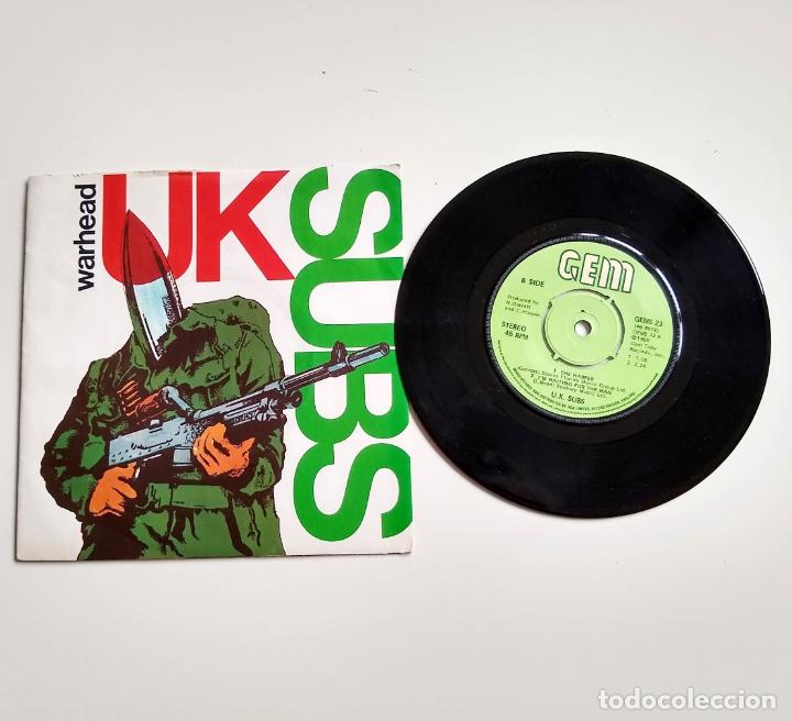 Discos de vinilo: UK SUBS. WARHEAD. 7&rdquo; - Foto 1