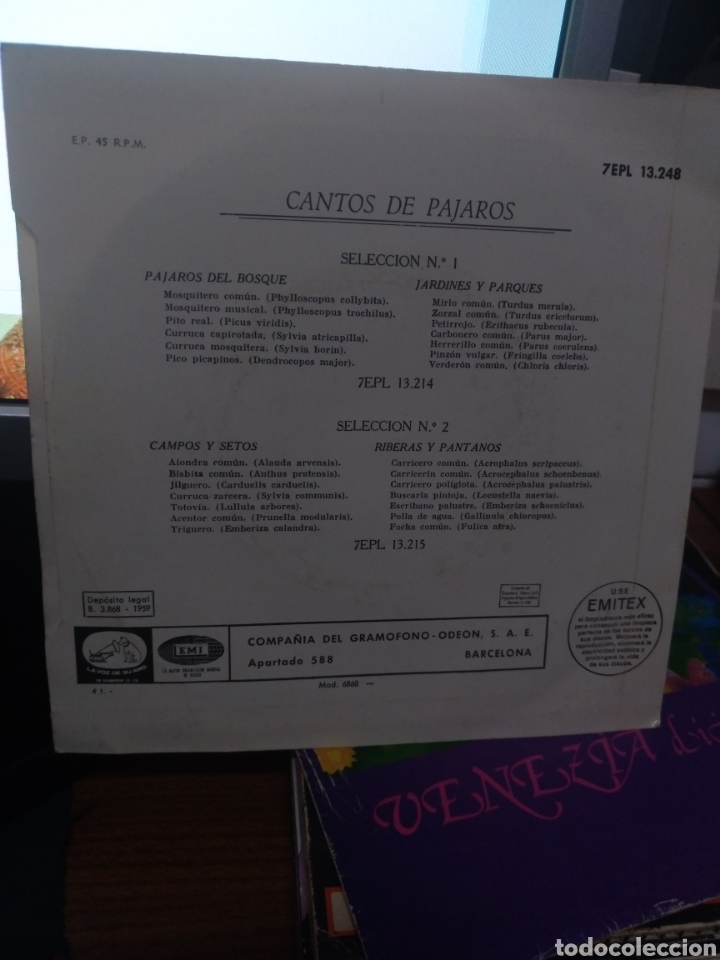 Discos de vinilo: Cantos de p&aacute;jaros EMI - Foto 2