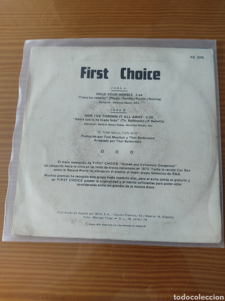 Discos de vinilo: Disco vinilo single FIRST CHOICE - Foto 2