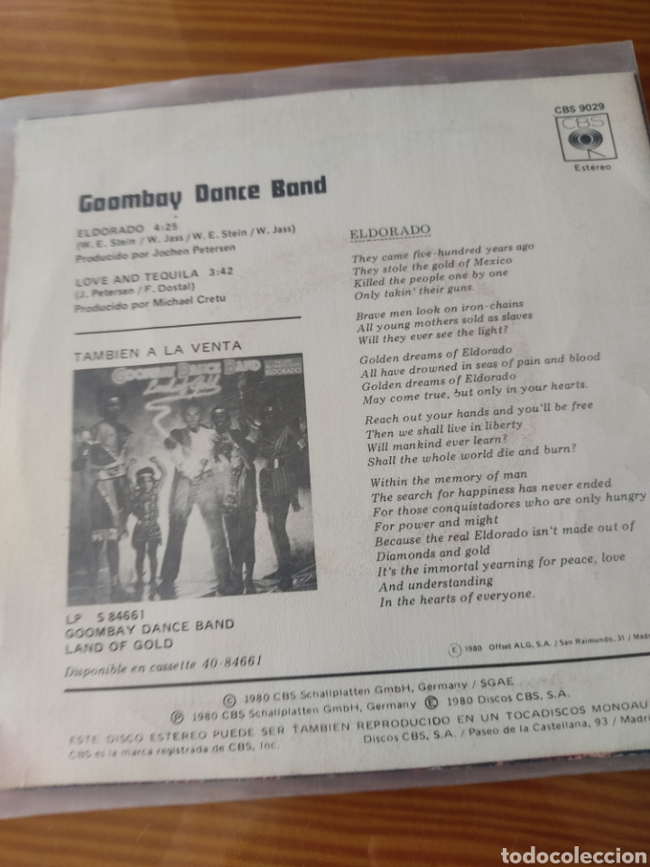 Discos de vinilo: Disco vinilo single GOOMBAY DANCE BAND - Foto 2