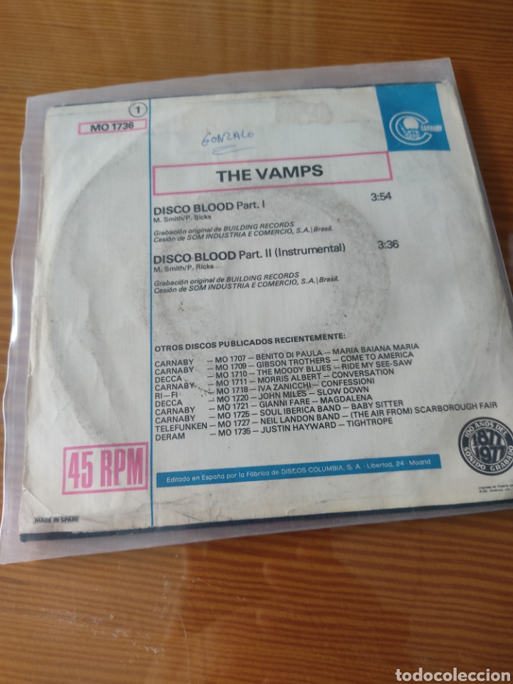 Discos de vinilo: Disco vinilo single THE VAMPS,DISCO BLOOD - Foto 2