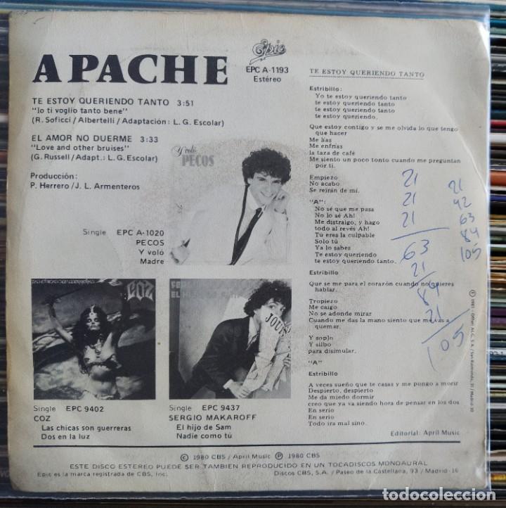 Discos de vinilo: Apache - Te Estoy Queriendo Tanto (7&rdquo;, Single) - Foto 2