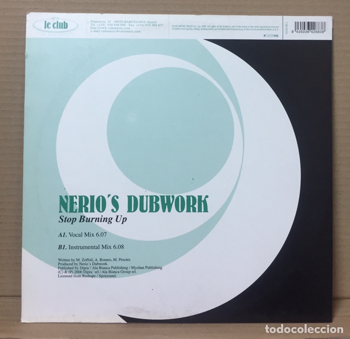 Discos de vinilo: MAXI - NERIOS DUBWORK STOP BURNING UP MAXI SINGLE VINYL MADE IN SPAIN 2000 - Foto 2