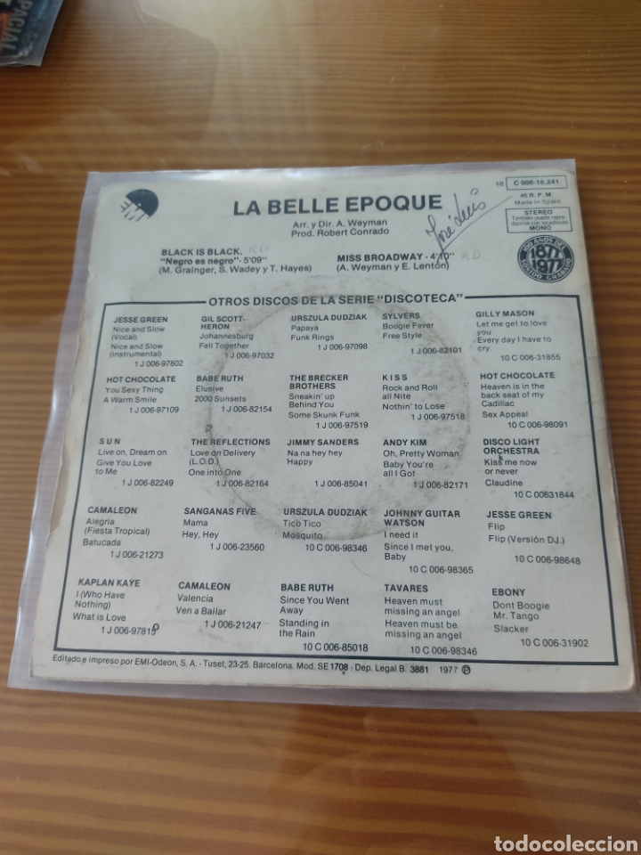 Discos de vinilo: Disco vinilo single LA BELLE EPOQUE - Foto 2