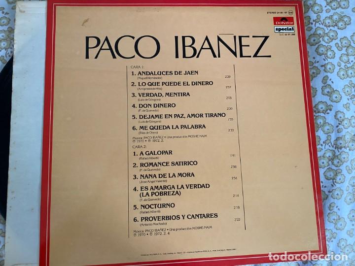 Discos de vinilo: LP PACO IBA&Ntilde;EZ-ANDALUCES DE JAEN - Foto 2
