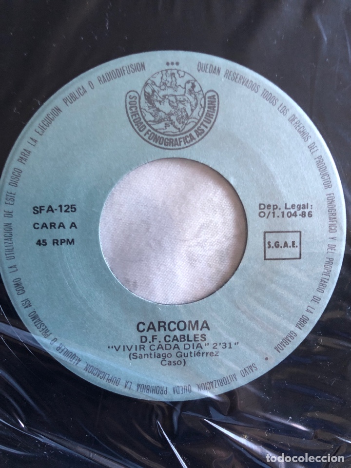 Discos de vinilo: Disco single 45 rpm CARCOMA 1986 - Foto 2