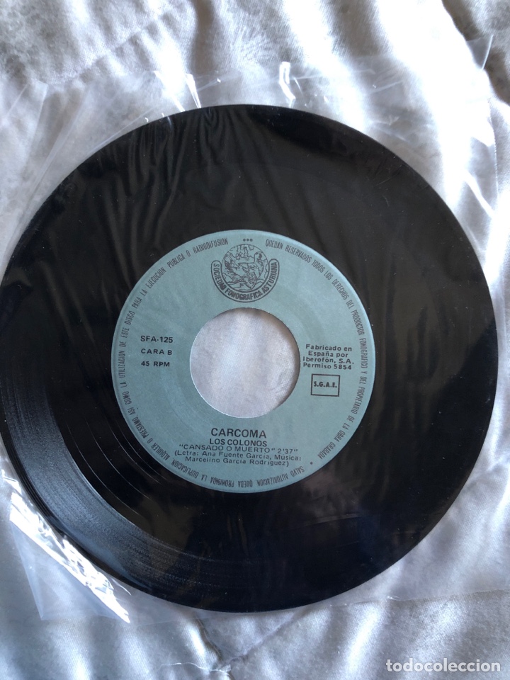 Discos de vinilo: Disco single 45 rpm CARCOMA 1986 - Foto 3