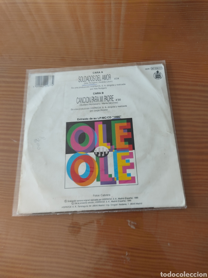 Discos de vinilo: Lote de 2 discos vinilo singles OLE OLE + MOSQUITOS - Foto 2