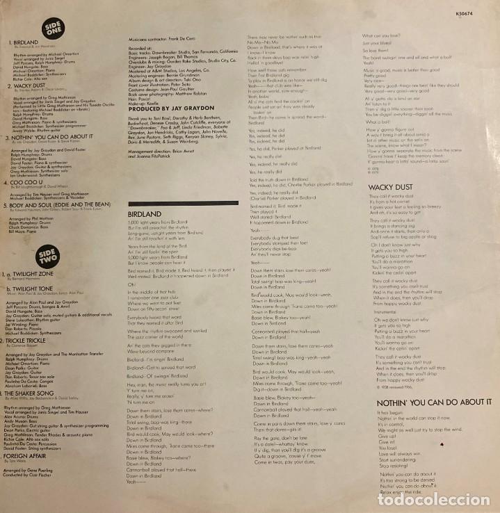 Discos de vinilo: MANHATTAN TRANSFER DISCO LP 1979 - Foto 4