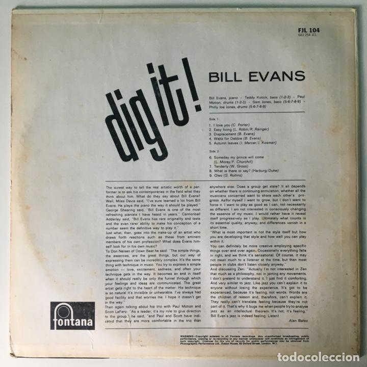 Discos de vinilo: Bill Evans &ndash; Dig It!, UK 1964 Fontana* - Foto 2