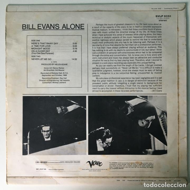 Discos de vinilo: Bill Evans - Alone, UK 1970 Verve Records* - Foto 2