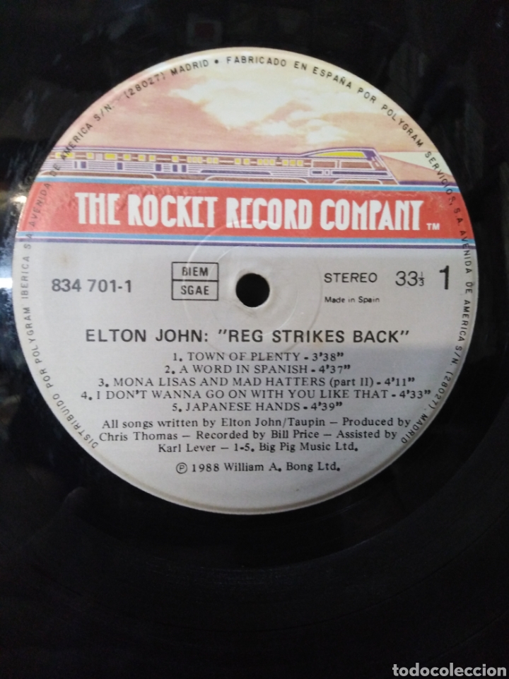 Discos de vinilo: ELTON JOHN-REG STRIKES BACK-LP, A&Ntilde;O 1988 - Foto 6