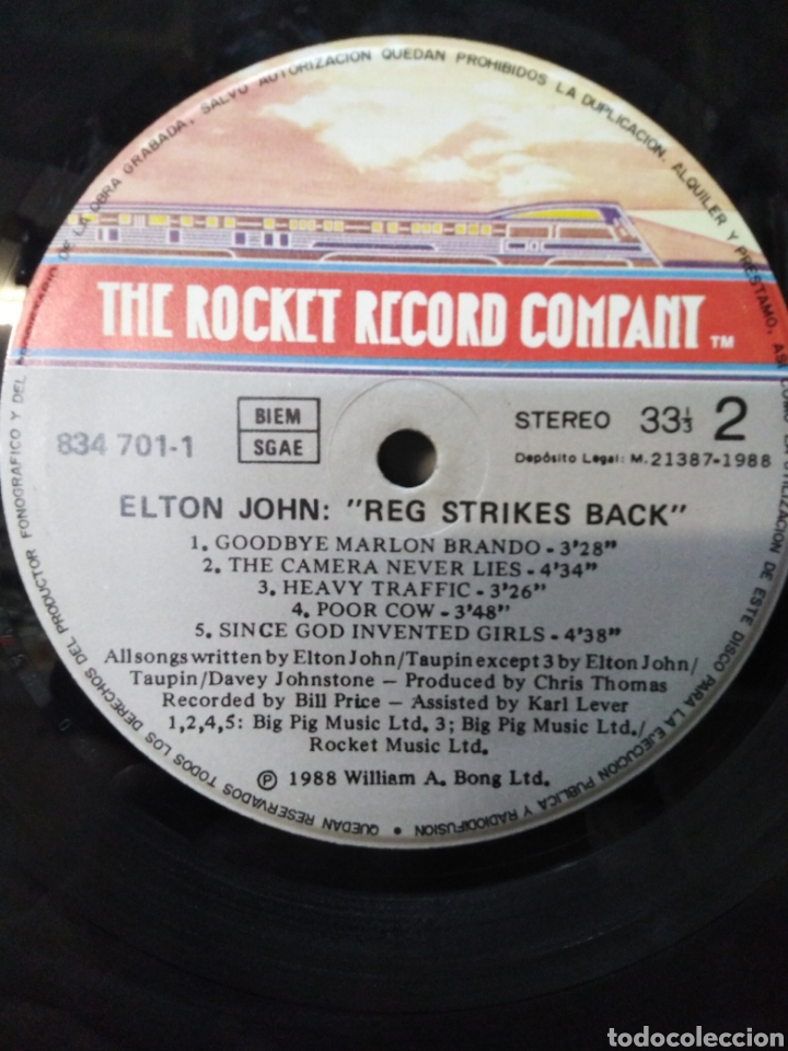 Discos de vinilo: ELTON JOHN-REG STRIKES BACK-LP, A&Ntilde;O 1988 - Foto 8