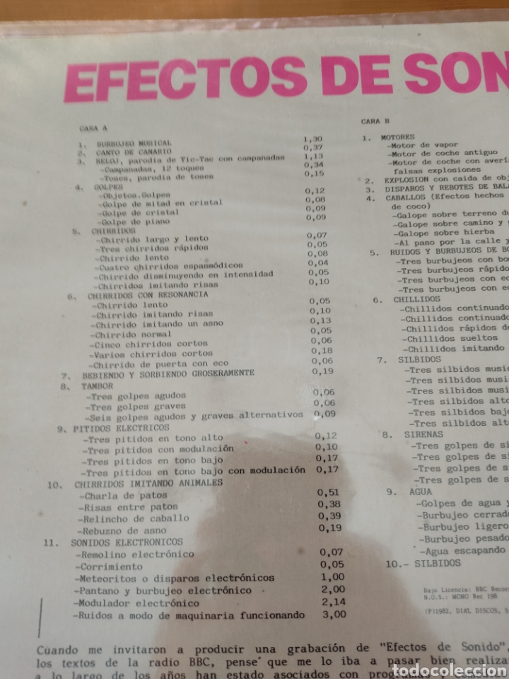 Discos de vinilo: Disco vinilo LP EFECTOS DE SONIDO - Foto 3