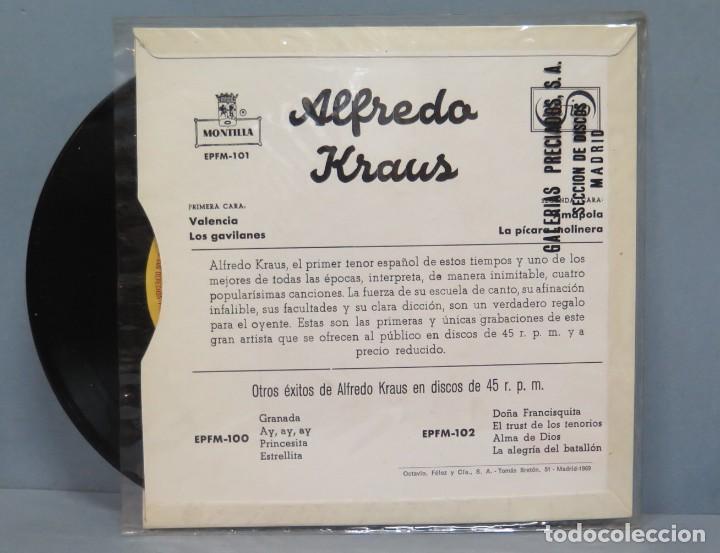 Discos de vinilo: SINGLE. ALFREDO KRAUS. VALENCIA - Foto 2