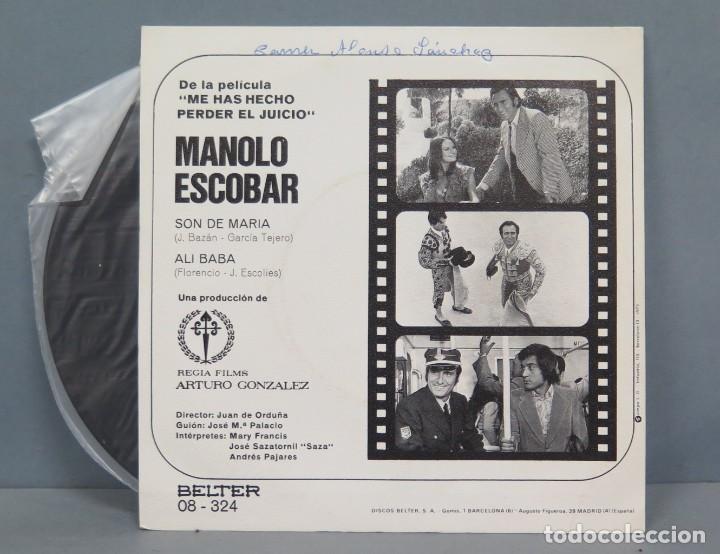 Discos de vinilo: SINGLE. MANOLO ESCOBAR. SON DE MARIA. ALI BABA - Foto 2