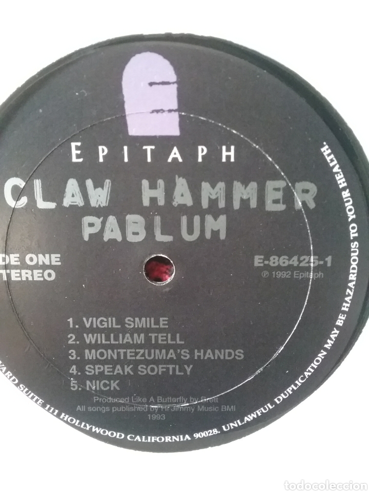 Discos de vinilo: Claw Hammer Epitaph Records 1993 - Foto 4