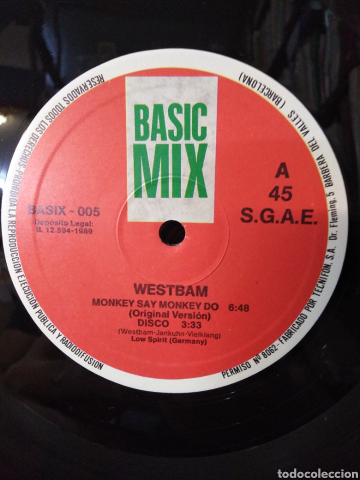 Discos de vinilo: WEST BAM-DISCO DEUSTSCHALAND-MONKEY SAY MONKEY DO,LP VINILO,AÑO 1989 - Foto 3 - 210747126