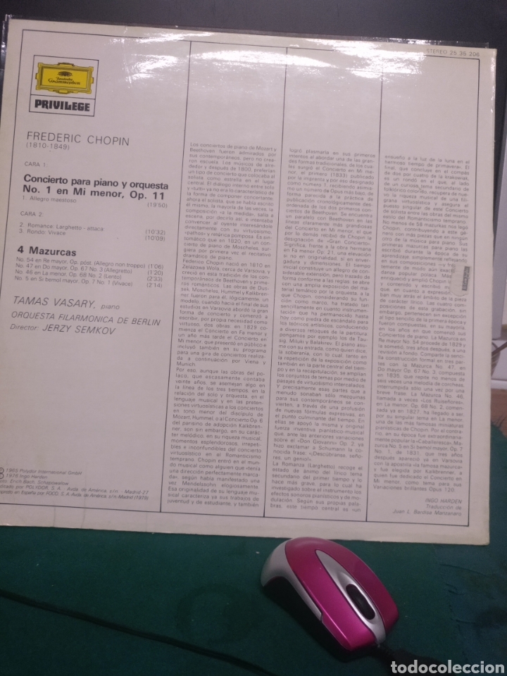 Discos de vinilo: Chopin concierto piano n1 - Foto 2
