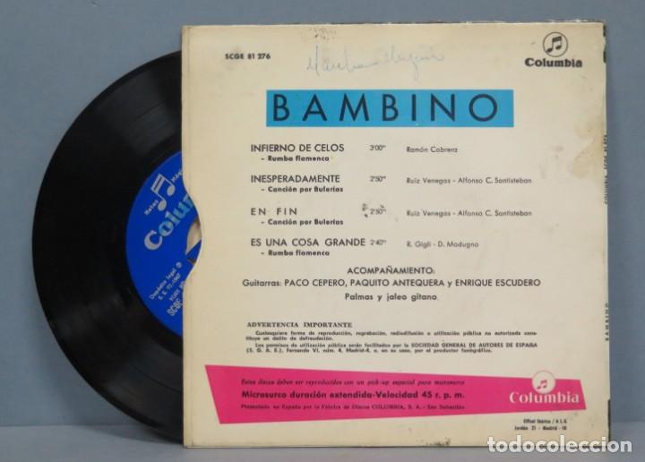 Discos de vinilo: EP. BAMBINO. INFIERNO DE CELOS +3 - Foto 2