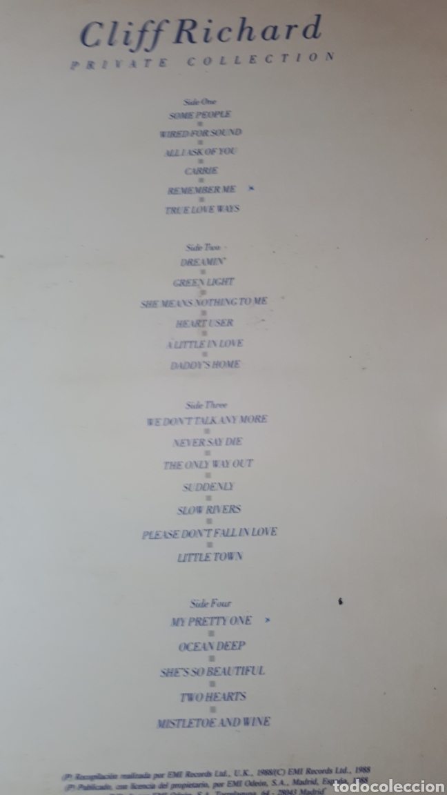 Discos de vinilo: CLIFF RICHARD PRIVATE COLLECTION DOBLE LP - Foto 2