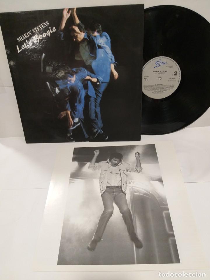 Discos de vinilo: Shakin Stevens,Let&acute;s Boogie LP 1987 + Encarte-C - Foto 3