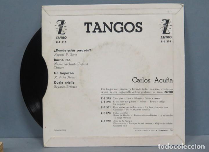 Discos de vinilo: EP. TANGOS. CARLOS ACU&Ntilde;A - Foto 2