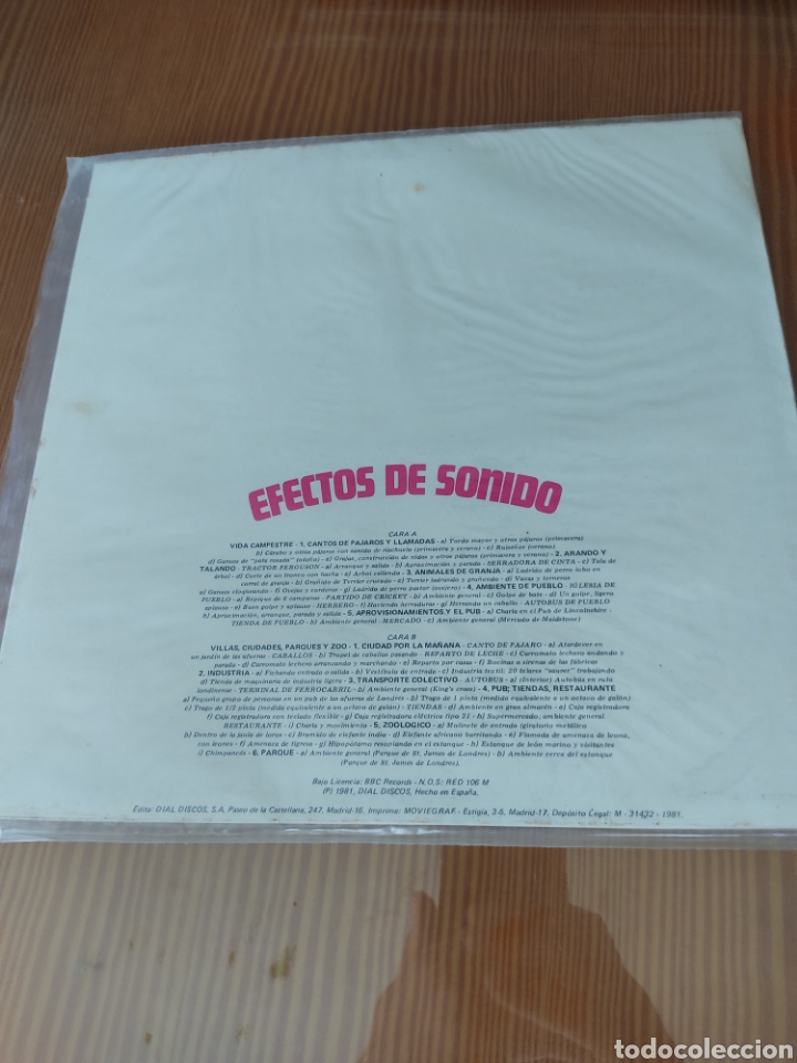Discos de vinilo: Disco vinilo LP EFECTOS DE SONIDO VOL.6 - Foto 2