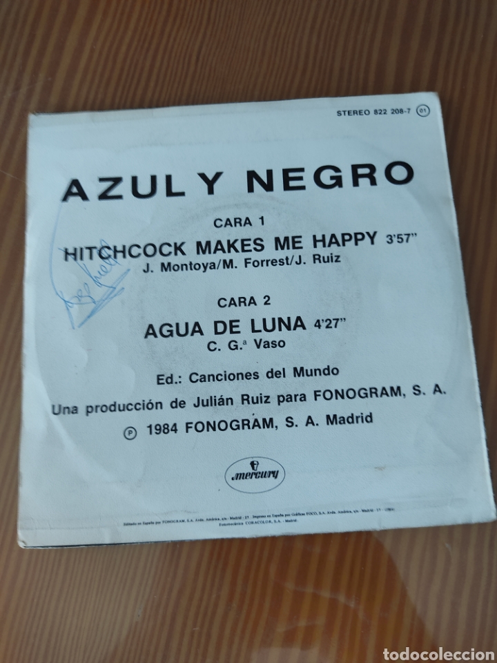 Discos de vinilo: Disco vinilo single AZUL Y NEGRO - Foto 2
